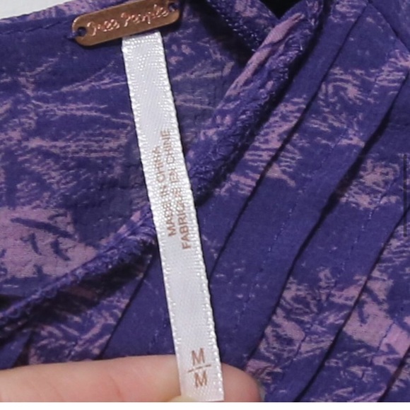 FREE PEOPLE These Dreams Violet Combo Floral Ruffled Mini Dress Womens - Picture 4 of 10